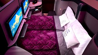 World's Best Business Class, Qatar Airways B777300ER Qsuite Flight from Doha to Tokyo