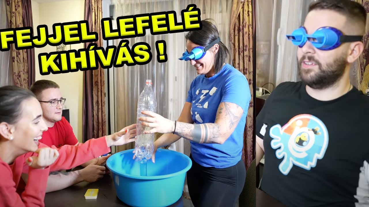 FEJJEL LEFELÉ KIHÍVÁS ! Mindent fordítva láttunk 😂 | Kinga, Levi, Marcsi és Én - Ki Nyer ?!