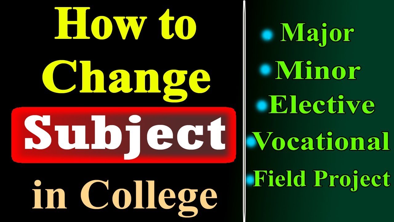 How To Change Subject In College UG PG Subject Change Kaise Kare 