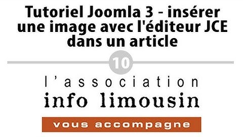 Tutoriel Joomla 3 - insérer une image avec l
