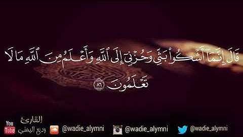 قال إنما أشكو بثي وحزني إلى الله وأعلم من الله ما لا تعلمون - تلاوة مؤثرة للقارئ