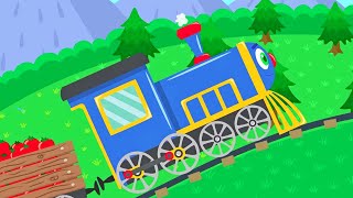 Котёнок Котэ — Паровозик + Поезд и машины — Песенки мультики для детей малышей про поезда и машинки
