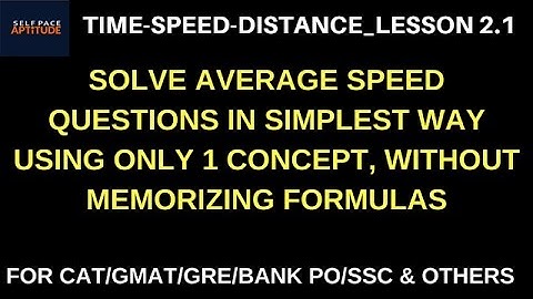 TSD_LESSSON 2.1_AVERAGE SPEED BASICS & QUESTIONS-TIME-SPEED-DISTANCE FOR CAT/GMAT/GRE/BANK PO/SSC