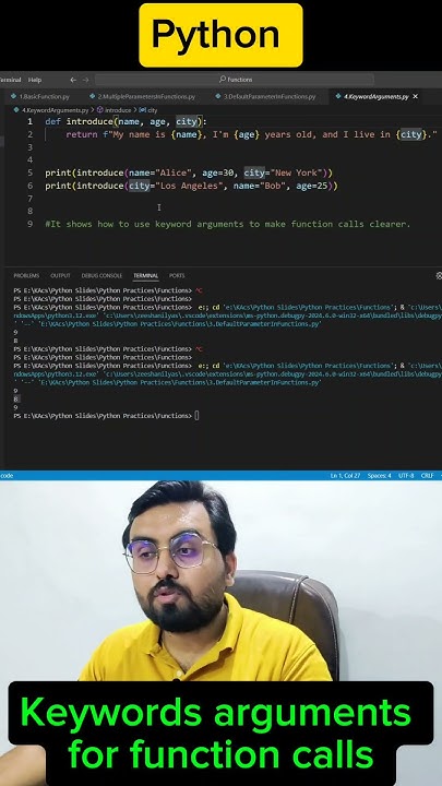 Use keyword arguments in functions calling #python #pythonforbeginners ...
