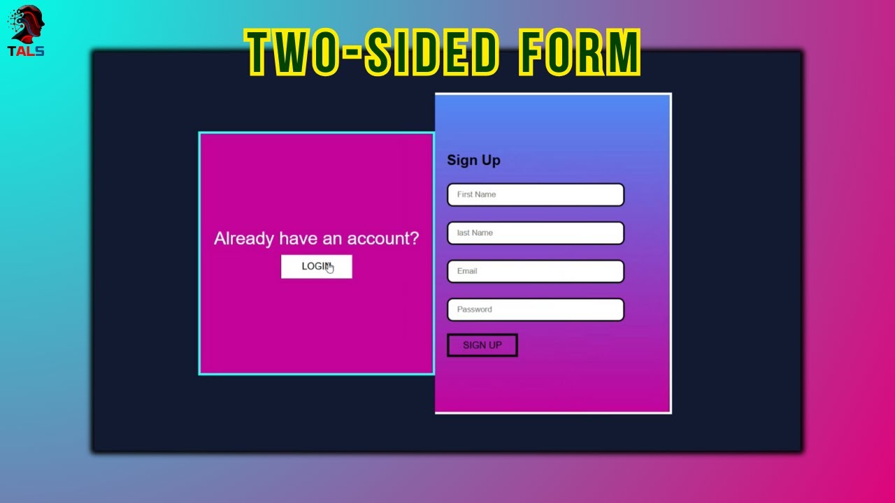 "Interactive Two-Sided Form Design: HTML, CSS, and JavaScript Magic ...