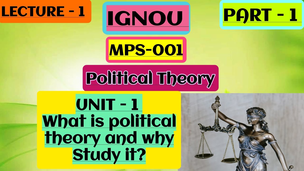 IGNOU|MPS-001|Political Theory|UNIT - 1|What is Political Theory & why ...