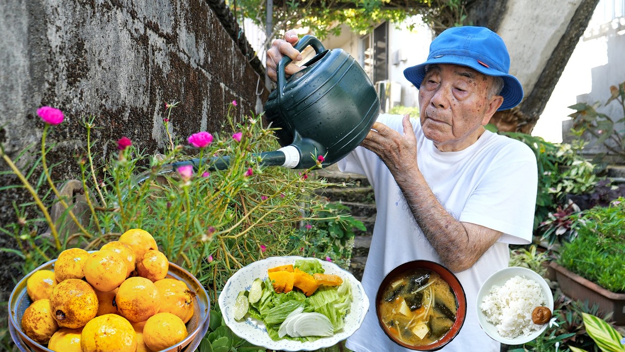 沖縄８８才おじぃの朝ルーティン｜長寿の朝ごはん｜庭仕事｜サンレレライブ練習