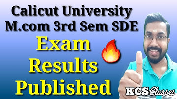 Exam Results Published|Calicut University M.com SDE 3rd Semester|KCS classes