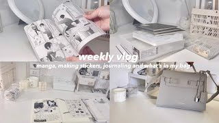 weekly vlog | manga shopping, making stickers, journaling, what’s in my bag