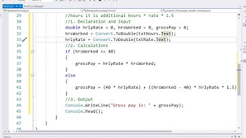 Calculate Gross Pay Assignment Windows Form Solution