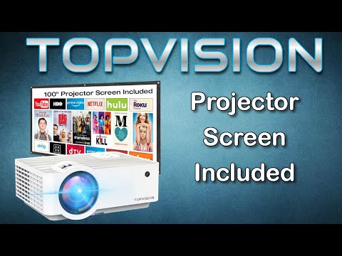 TopVision T6 (1080p supported) Projector - Projector Screen Included