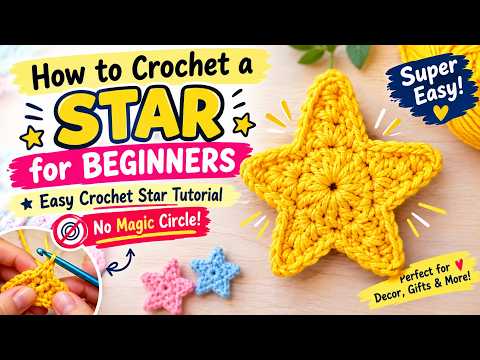 How to crochet a star for BEGINNERS easy crochet star tutorial