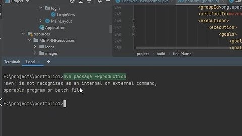 mvn is not recognized as an internal or external command