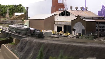 N Scale Model Train Layout Overview in 4K