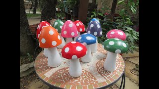 Como Hacer Honguitos de Cemento en Diferentes Colores - Multicolor Mushrooms