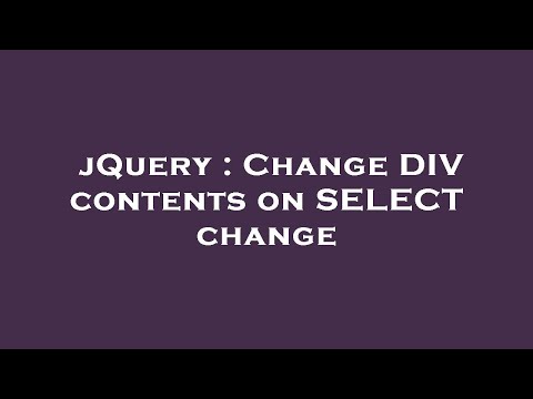 jQuery : Change
