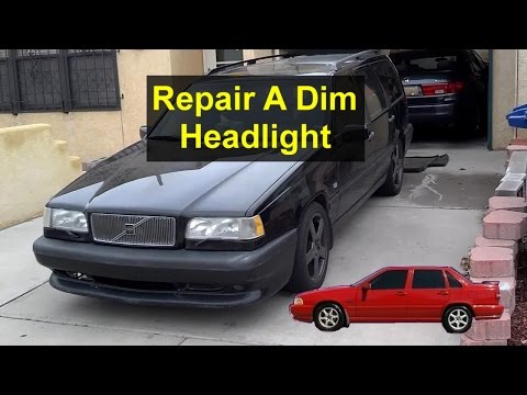 Head light repair, light is dim, does not shine on street, Volvo S70, V70 etc. – VOTD