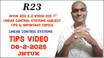 JNTUK R23 2-2 BTECH ECE లో LINEAR CONTROL SYSTEMS SUBJECT TIPS & IMPORTANT TOPICS    #jntuk