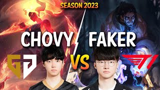 GEN Chovy vs T1 Faker - Chovy AKALI vs Faker SYLAS Mid - Patch 13.18 KR Ranked