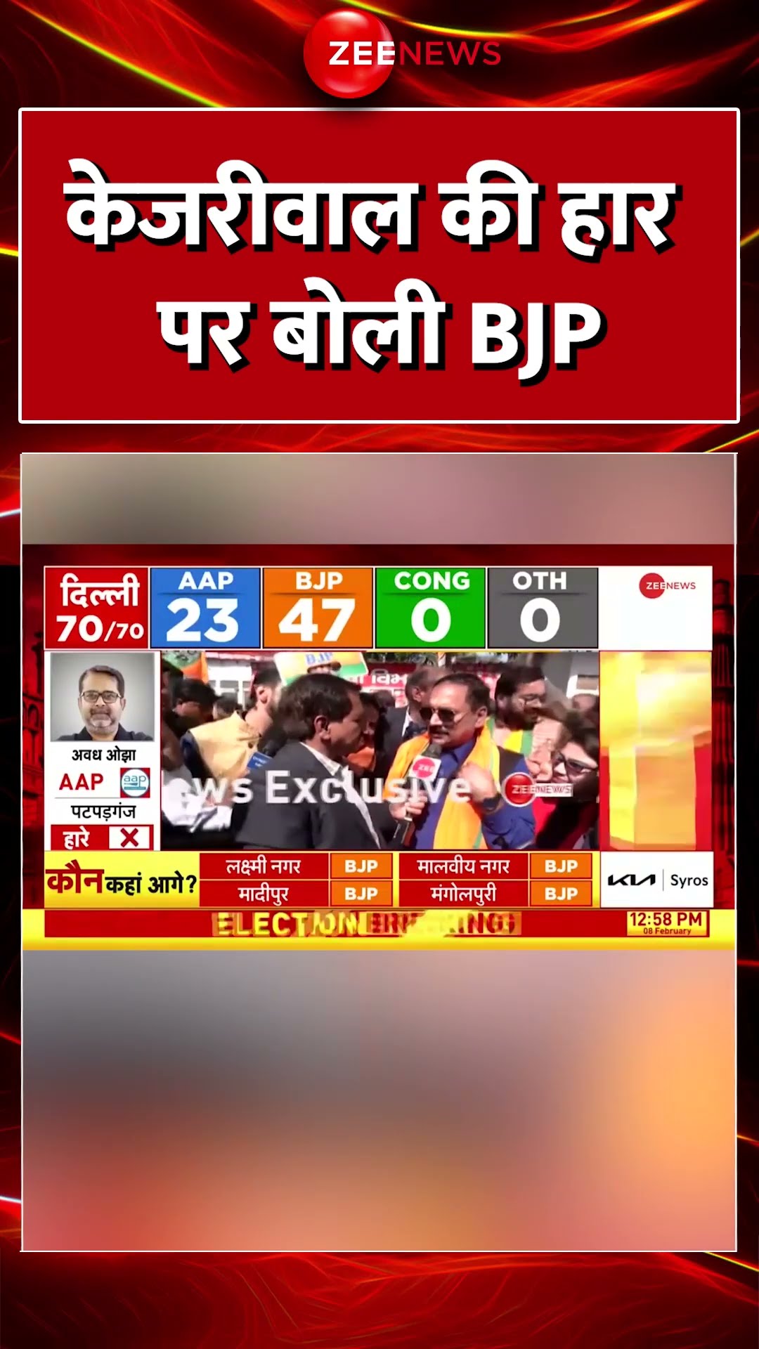 Delhi Election Results 2025: केजरीवाल की हार पर बोली #BJP #shorts #congress #aapvsbjp