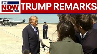 President Trump speaks to reporters ahead of RNC midterm convention