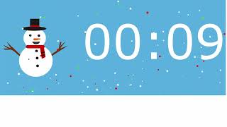 10 second Christmas Countdown Timer with Alarm| 10 second Christmas Timer| Snowman| Animated Bubbles