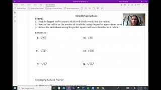 Simplifying Radicals Day 2