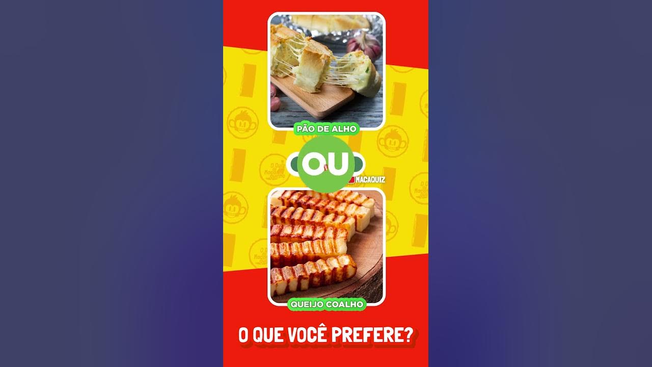 O que você prefere? #quiz #jogodasescolhas #quizcomida #food