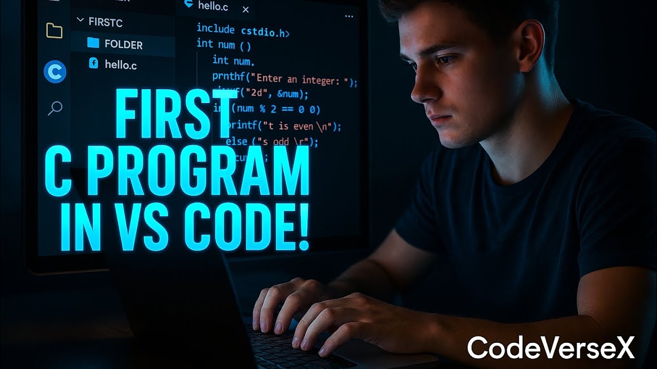 💻 How to Create Folder & Files in VS Code | First C Program Step-by ...