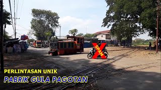 FROM THE UNIQUE TO JOINING IN A CABIN | Sugarcane truck crossing at Pagotan Sugar Factory, Madiun
