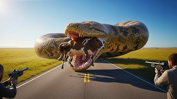 “Heroes Battle Giant Python to Save Helpless Cow 🐍💥
