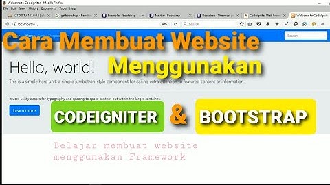 Cara Membuat Website Dengan CodeIgniter Dan Bootstrap | Belajar Buat Website