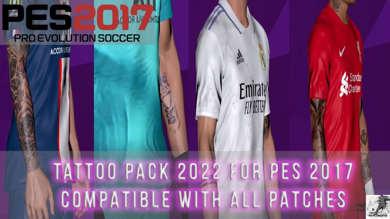 PES 2017 Tattoo Pack 500 Final By Sofyan Andri  PESNewupdatecom  Free  Download Latest Pro Evolution Soccer Patch  Updates