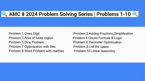 🔍2024  AMC 8 Problem Solving Series | Problems 1-10🔍