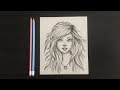 Girl Drawing - How To Draw a Girl Face Easy || Pencil Sketch Drawing