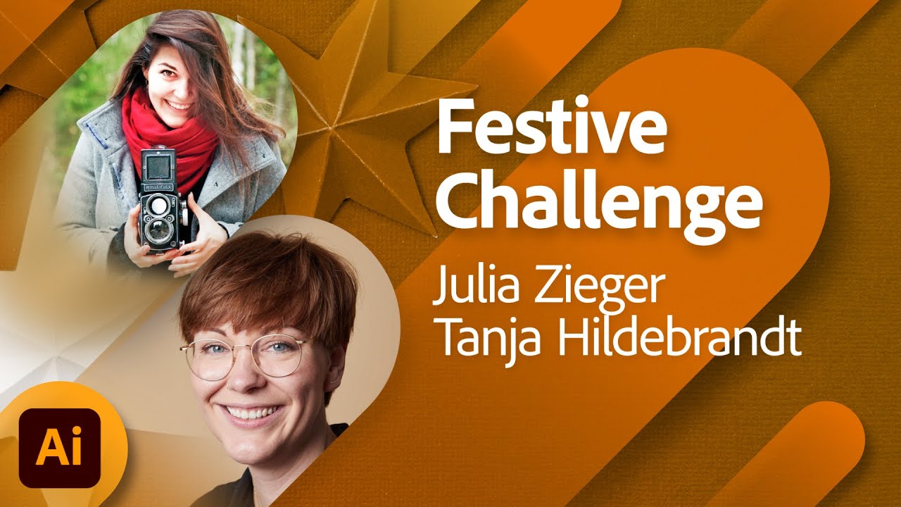 Festive Challenge 🌟 - Festlich-Grafische Illustration mit Julia Zieger | Adobe Live