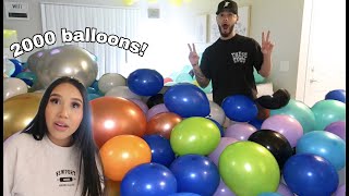 SURPRISED MY GIRLFRIEND WITH 2000 BALLOONS! *ANGRY REACTION*