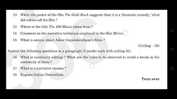6th sem BA English/film studies /2023 year question paper calicut university