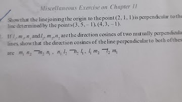 MISCELLANEOUS EX Q2 SOLUTIONS OF THREE DIMENSIONAL GEOMETRY NCERT CHAPTER 11 CLASS 12th