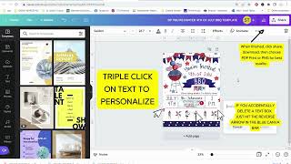 4th of July You're Invited Canva Editable Template Tutorial