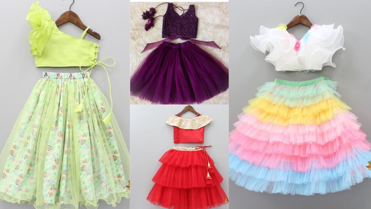 New collection of baby girl net skirt top design ️ / kids net skirt , 