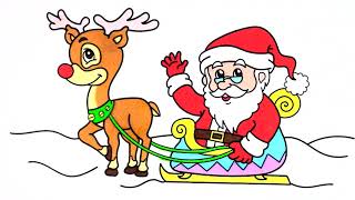 Santa Claus And Sleigh Coloring Page