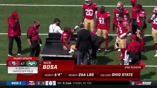 Nick Bosa Carted Off Field w\/ Injury | 49ers vs. Jets | NFL Week 2