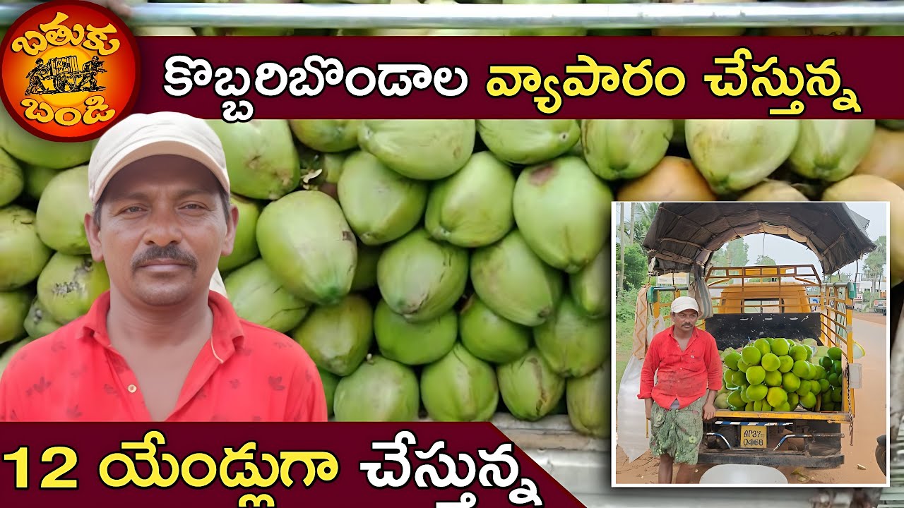 12 ఏళ్ళుగా కొబ్బరి బొండాలు అమ్ముతున్న | Coconut Water Business in Bathuku Bandi | Bathuku Bandi