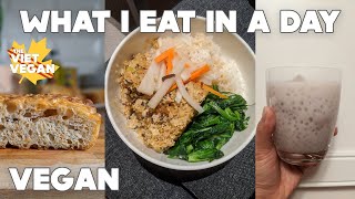 what i eat in a day // half viet food, half bread // vegan