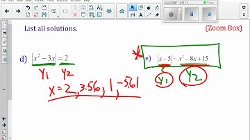 Unit 7 3 5  Solving Absolute Value Equations Just Using your Calculator Part 2