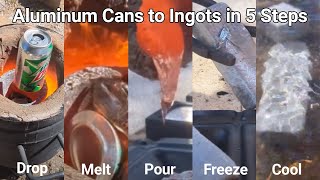 Aluminum Cans to Ingots in 5 Steps