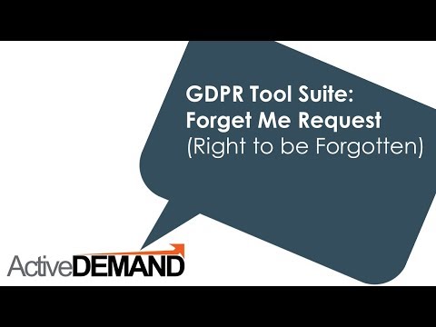 GDPR Tool Suite: Forget Me Request