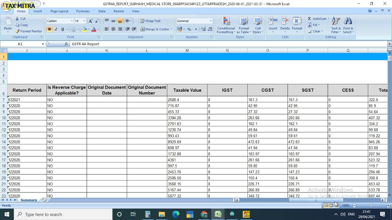 GST ANNUAL RETURN HOW TO VIEW 4A