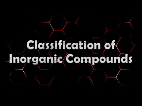 Classification of Inorganic Compounds